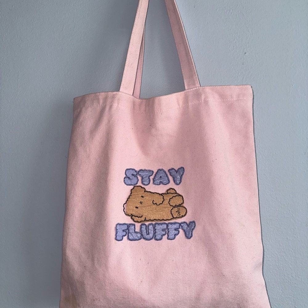FYP • Pink Tote Bag with Cute Bear Design